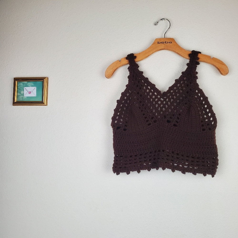 Brown Crochet Women Top